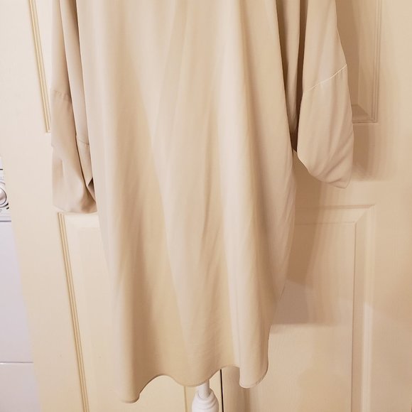 Chico's sheer beige dolman tunic with tie front - Picture 4 of 8